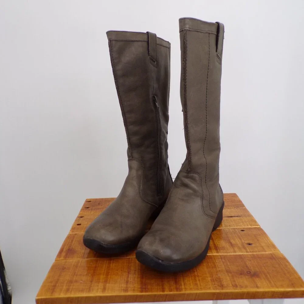 Keen Boots Tall Leather Women's Size 7.5 Green - Picture 3 of 11